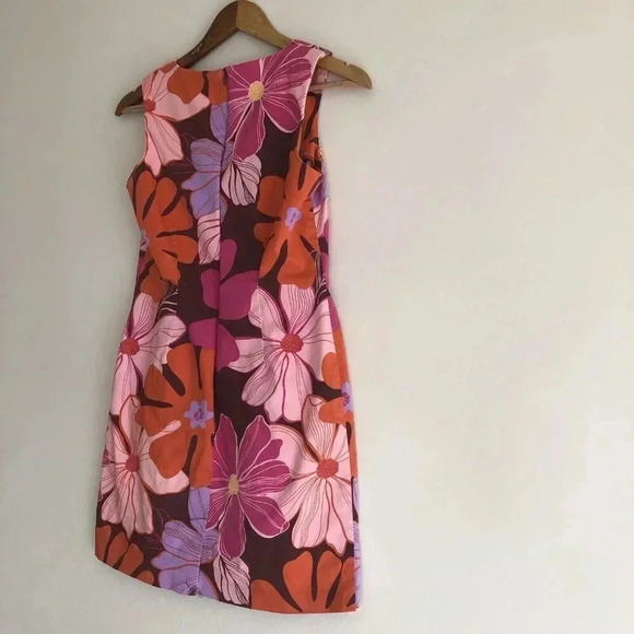 Vintage Floral Sheath Dress a la Lilly Pulitzer Sleeveless Festive Retro - Picture 4 of 13